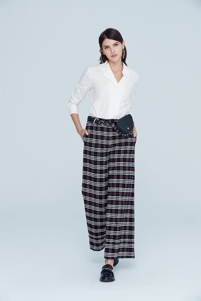 Vintage plaid classic design culottes