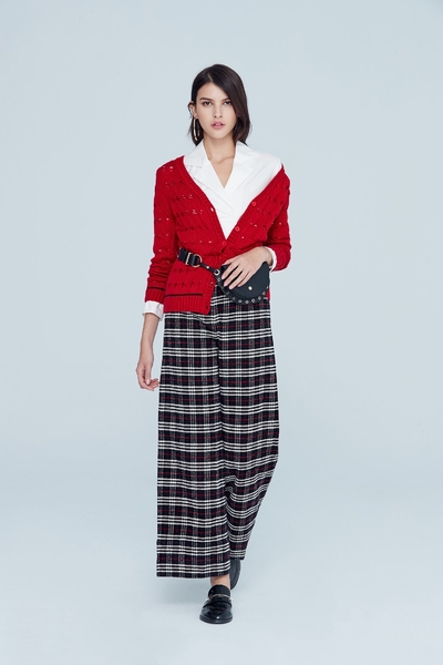 Vintage plaid classic design culottes