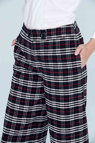 Vintage plaid classic design culottes
