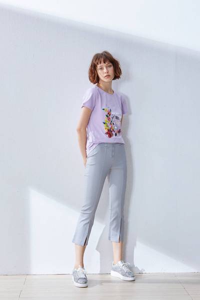 Plain slim pants