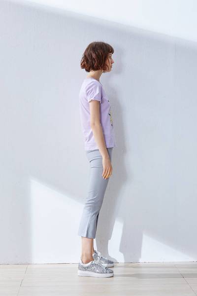 Plain slim pants