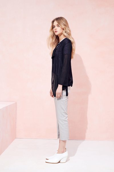 Plain slim pants