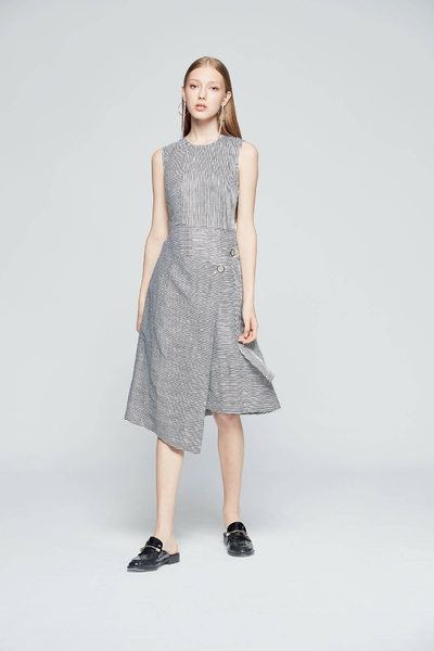 Striped irregular design dress
