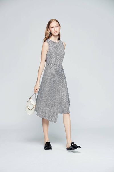 Striped irregular design dress