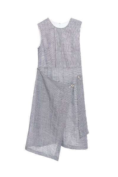 Striped irregular design dress