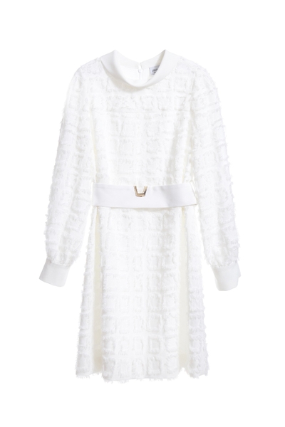 Romantic see-through lace chiffon dress