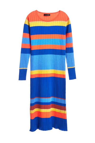Ribbed Stripe Knit Dress