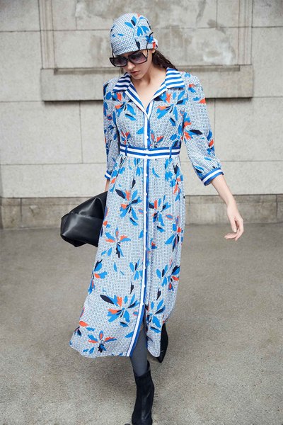flower pattern chiffon dress