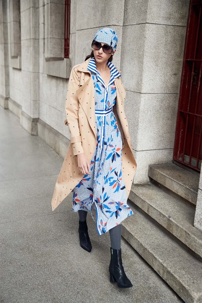 flower pattern chiffon dress