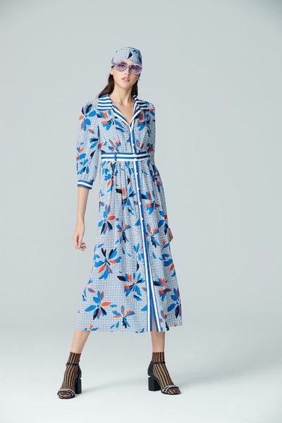 flower pattern chiffon dress