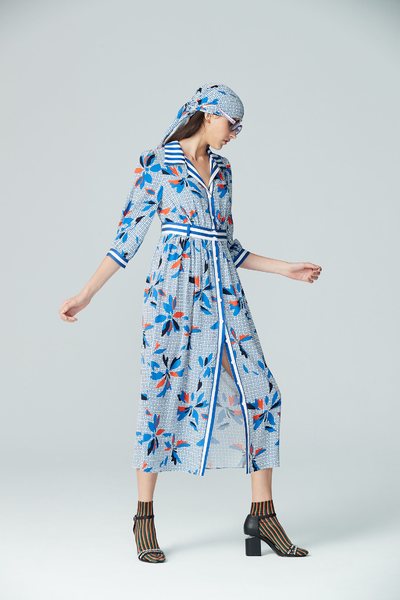 flower pattern chiffon dress