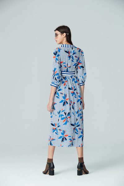 flower pattern chiffon dress