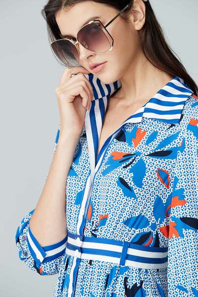 flower pattern chiffon dress