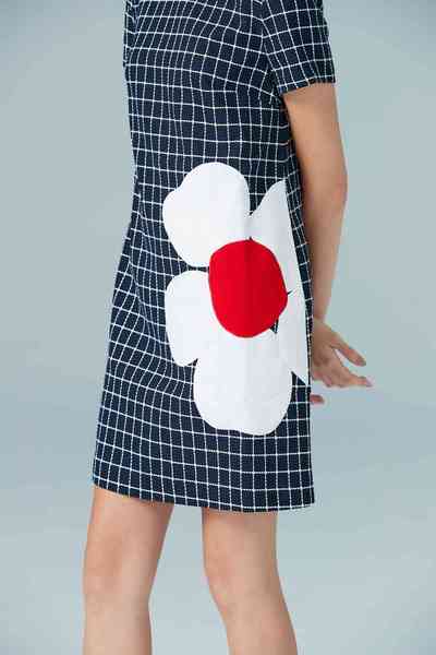 Navy blue england checkered dress
