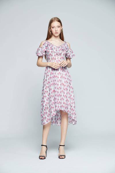 Elegant floral fashion dress