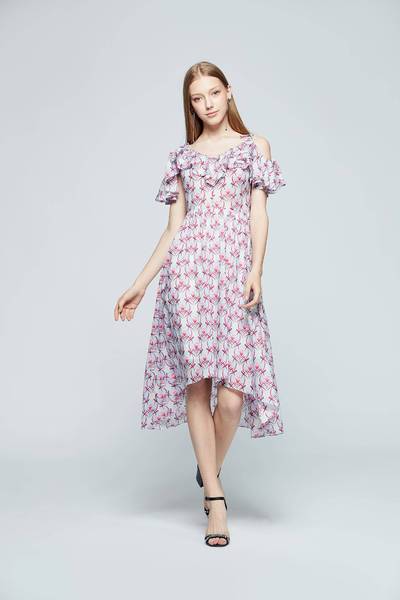 Elegant floral fashion dress
