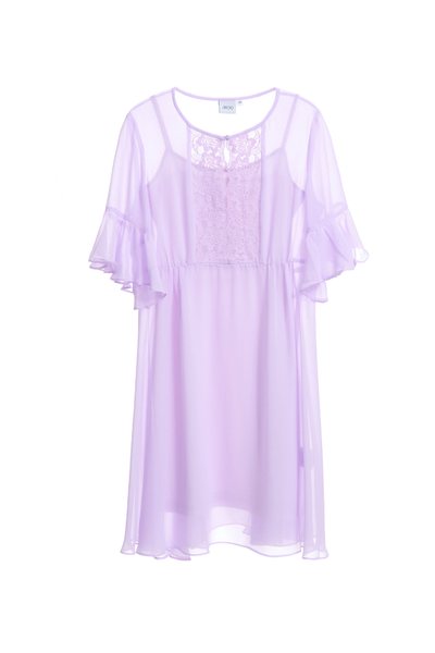 Romantic embroidered chiffon dress
