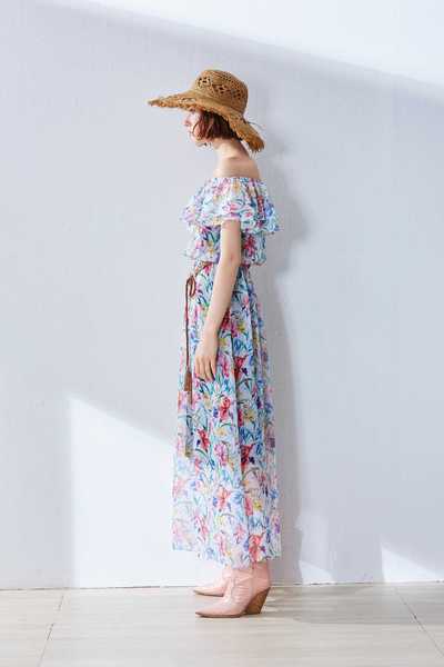 Translucent floral design dress
