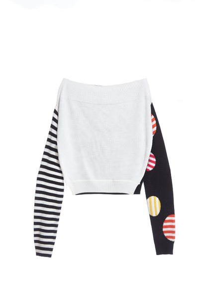 Shoulder off knit top