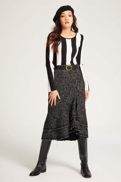 Thick striped knitted jumper