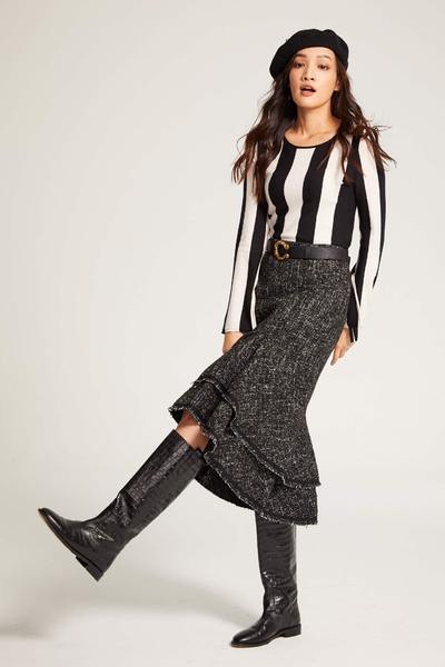 Thick striped knitted jumper