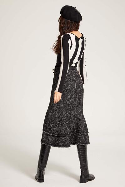 Thick striped knitted jumper