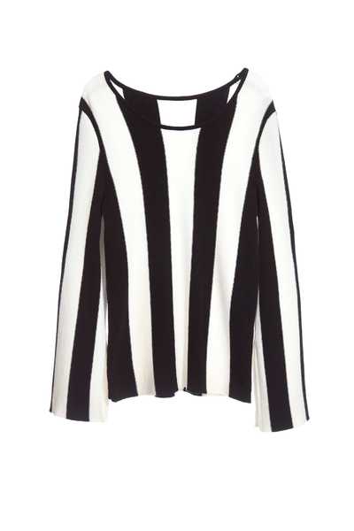 Thick striped knitted jumper