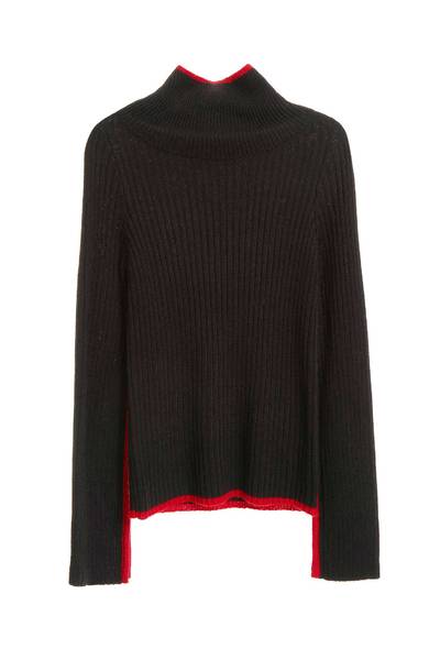 High-neck color matching classic top