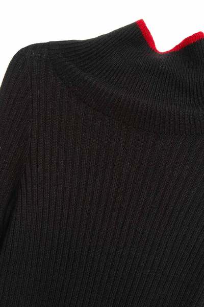 High-neck color matching classic top