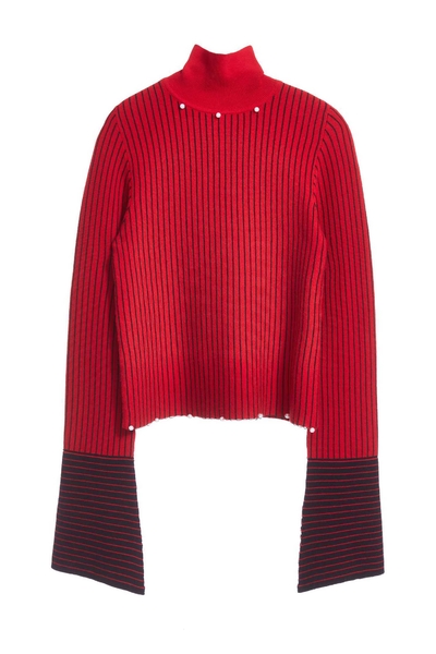 High neck and wide sleeve classic design top