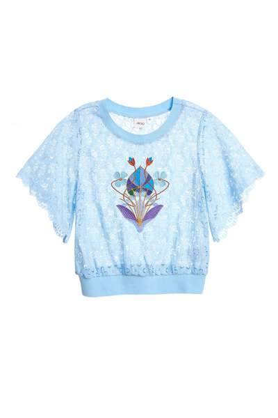 Full lace three-quarter sleeve top
