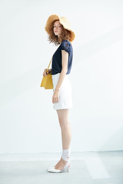 Lace sleeve fashion short-sleeved top