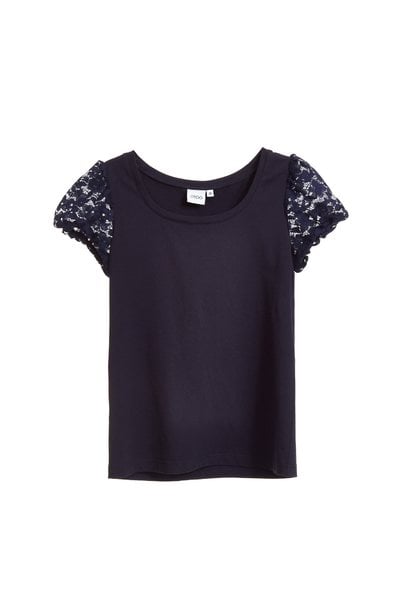 Lace sleeve fashion short-sleeved top