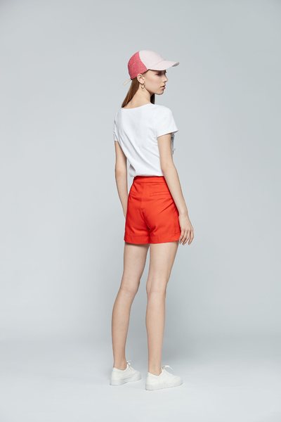 Sequined cotton short-sleeved T-shirt