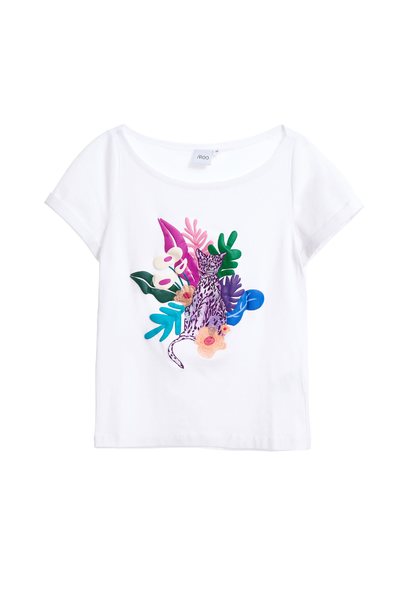 Floral cotton T-shirt