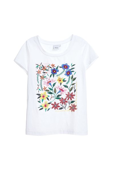 Minimalism embroidered cotton T-shirt