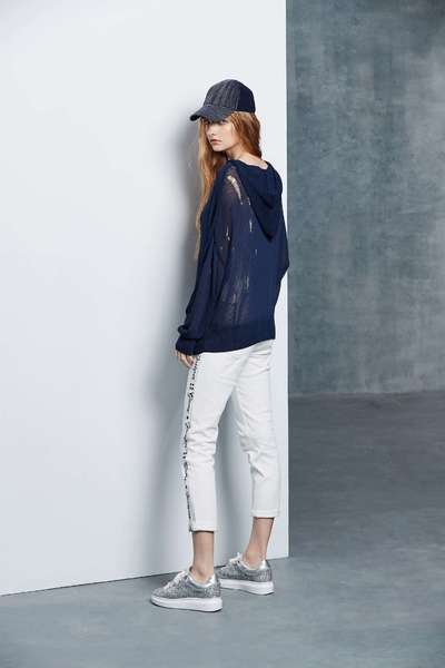 Slogan popular denim trousers
