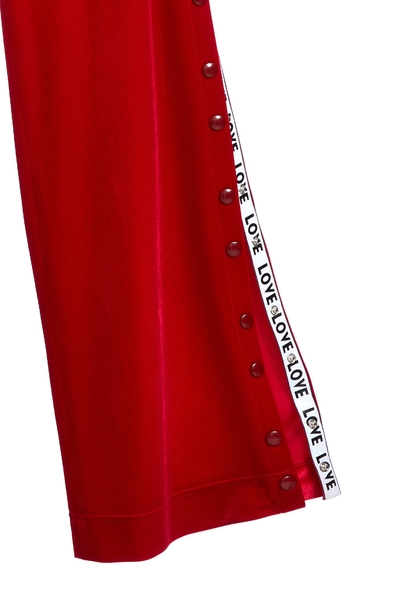 Wide leg pants with side-buckle design