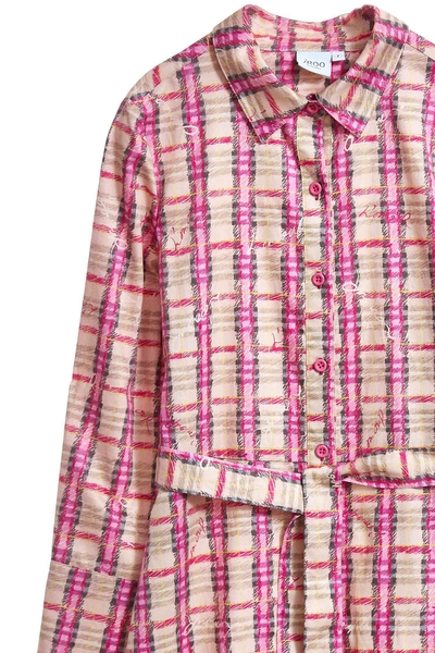 Plaid waist tie dess