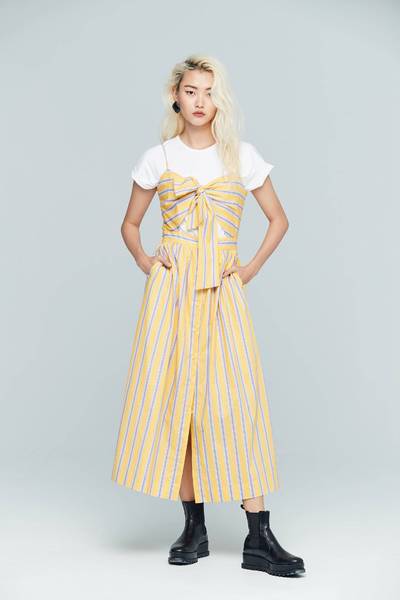 Bright striped design dress