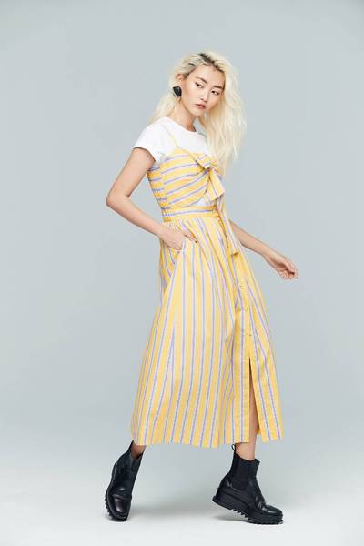 Bright striped design dress
