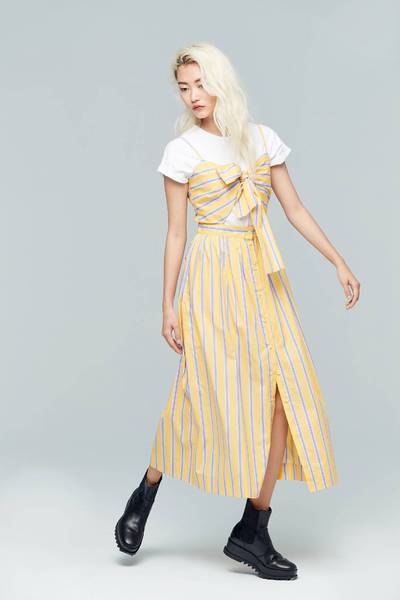 Bright striped design dress