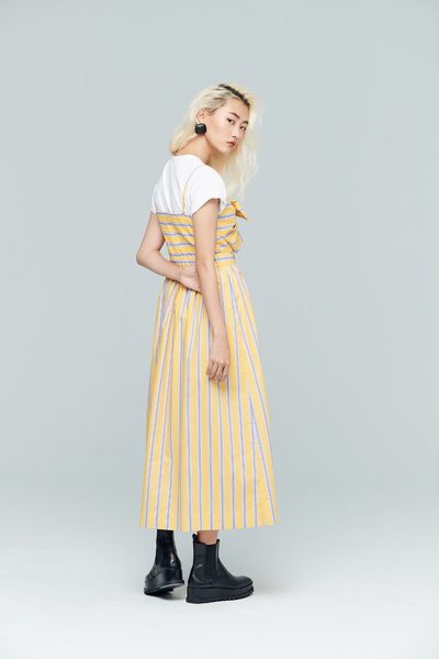 Bright striped design dress