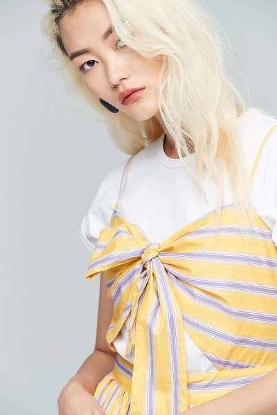 Bright striped design dress