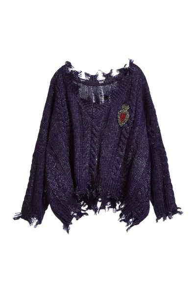 Cut-off long sleeve top