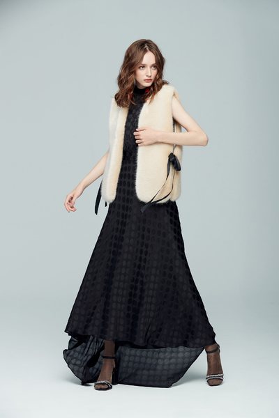 Open front plush sleeveless vest